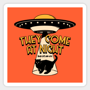 Aliens and Black Cat in orange Magnet